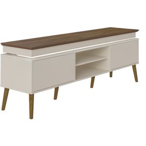 Rack Para TV até 75" Polegadas 2 Portas 2 Nichos Lumina Artely Pinho e Off White 180cm