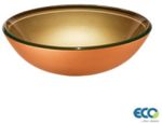 Cuba de Embutir de Vidro Para Banheiro Ecometais Redonda Ouro 31cm