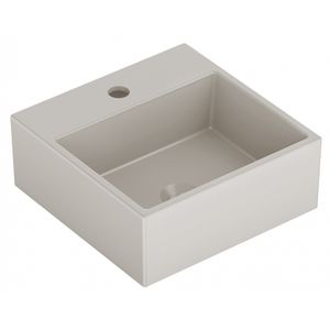 Cuba de Apoio Para Banheiro Incepa Quadrada Loft Q6 com Mesa Champagne e Beige 35x35cm