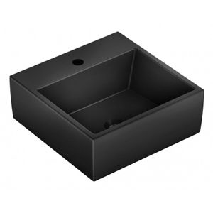 Cuba de Apoio Para Banheiro Incepa Quadrada Loft Q1 com Mesa Noir e Onix 41x41cm