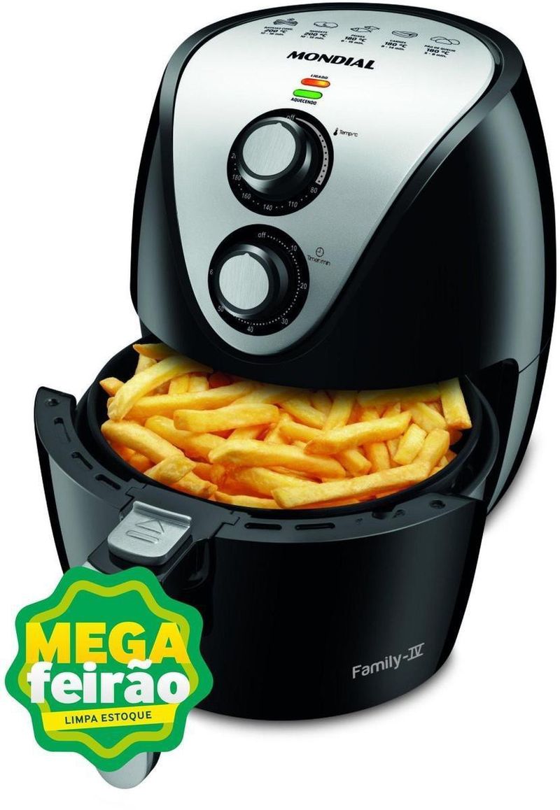 Fritadeira-Eletrica---Air-Fryer-Mondial-AF-30-Preto-Inox-110V