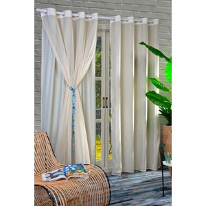 Cortina Marka Textil Lava Fácil Colors Duo Ilhos Bege 2,70x1,70m