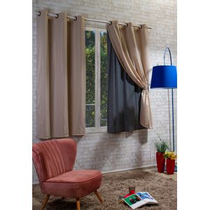 Cortina Marka Textil Lava Fácil Basic Ilhos Castor 2,40x2,40m
