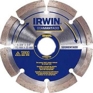 Disco de Corte Diamantado Segmentado Irwin Premium 110mm IW2145 Furo 20mm