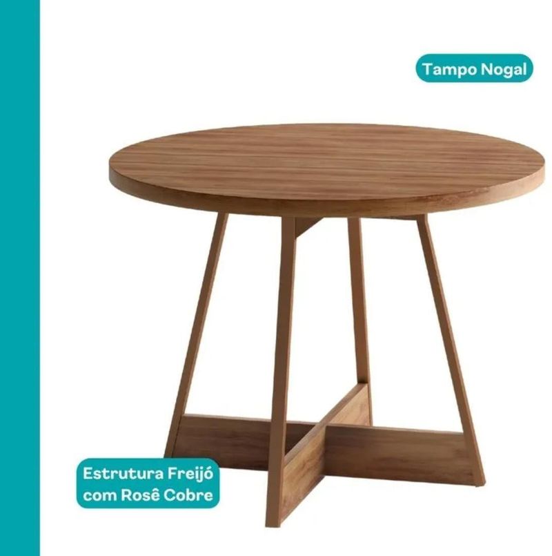 Mesa-de-Jantar-4-Lugares-Redonda-Carraro-Nogal-100Cm