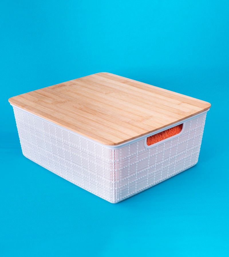 CAIXA-ORGANIZADORA-BRANCA-COM-TAMPA-DE-BAMBU-BRANCO-OIKOS-4L