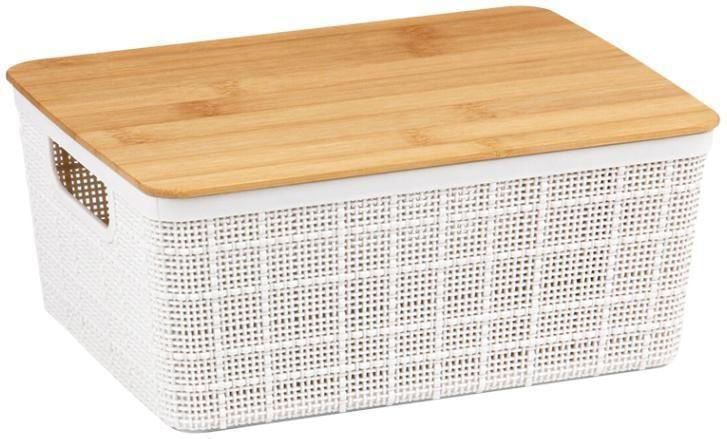 Caixa-Organizadora-Branca-com-Tampa-de-Bambu-Branco-Oikos-4L