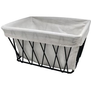 Cesto Organizador Para Roupas Oikos Aramado com Forro Preto 15cm