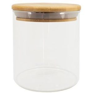 Pote de Mantimentos de Vidro Hermético Oikos com Tampa Bambu Circular 500ml