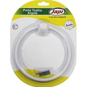 Porta Toalha Argola Kit Banheiro Japi Samba Branco
