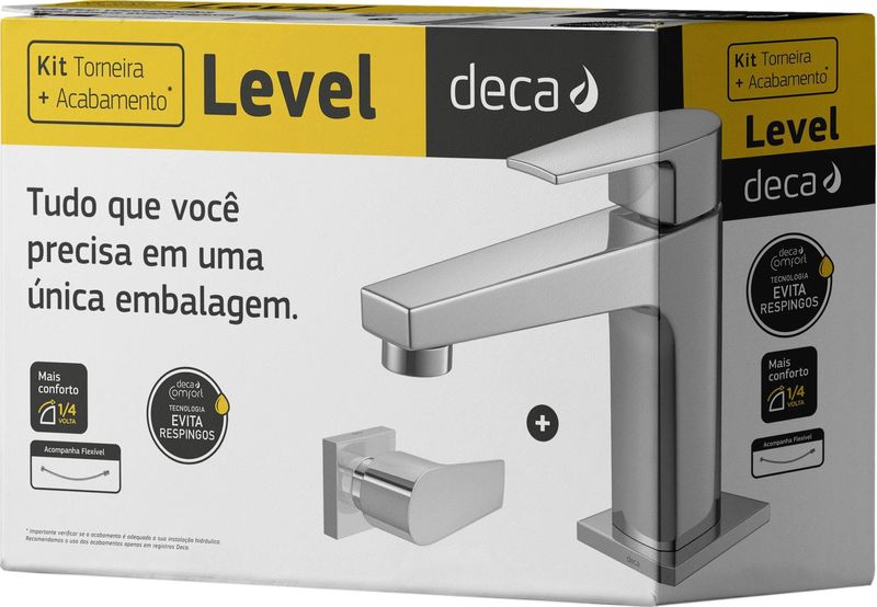 TORNEIRA-PIA-BANNHEIRO-DECA-DE-MESA-BICA-BAIXA-KIT-COM-1-ACABAMENTO-LEVEL-CROMADO