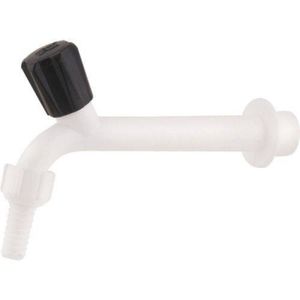 Torneira Para Tanque Herc de Parede Branca e Preto 1120-1 10cm