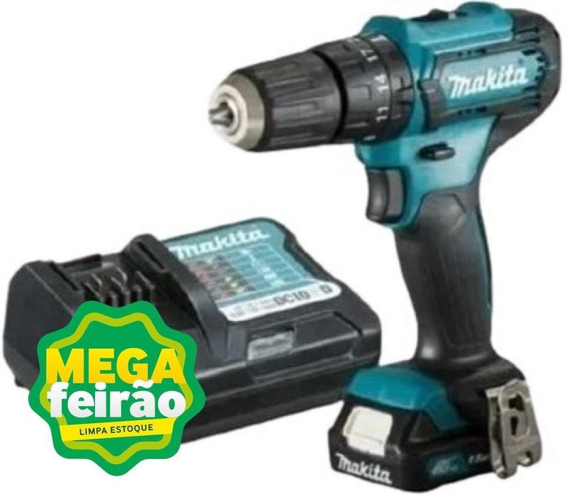 Parafusadeira e Compressor a Bateria Makita HP333 e MP100 12V Acompanha 1 Carregador e 1 Bateria