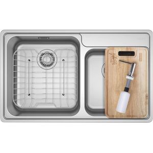 Cuba de Embutir Para Cozinha Franke em Aço Inox Dupla Bell com Acessórios BCX 620-42-35 86x48cm