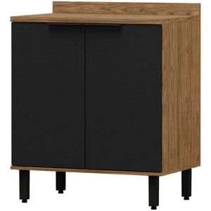 Balcão 80cm 2 Portas 100% Mdf Toscana Mx Moveis BTO02 Freijó e Nero
