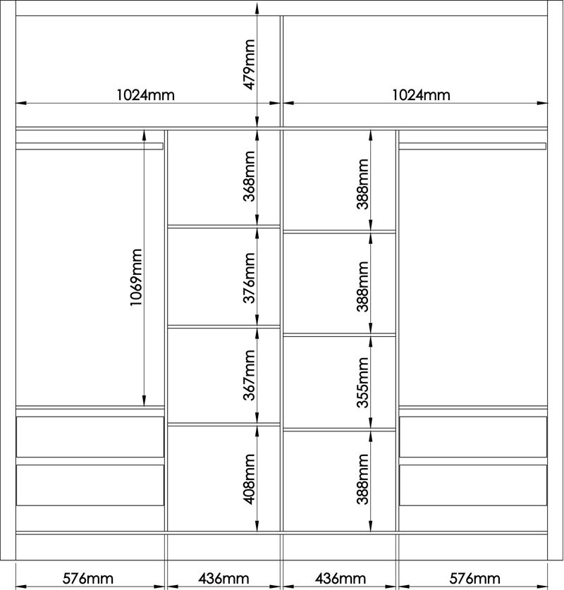GUARDA-ROUPA---ROUPEIRO-2-PORTAS-DE-CORRER-4-GAVETAS-CASTRO-TURIM-BRANCO-218CM