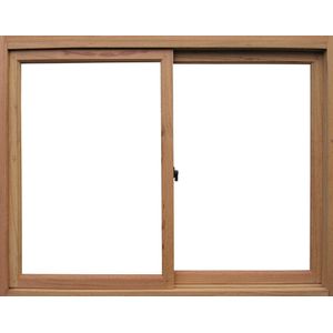 Janela de Madeira Angelim Sem Veneziana com 2 Folhas de Correr BH 119 120x100x13cm Vidro Liso