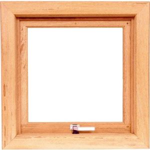 Janela de Madeira Angelim BH 1131 Maxiar 60x60x9cm Vidro Liso com Baguete