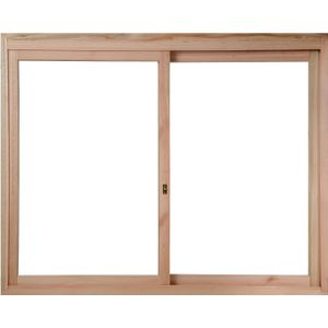 Janela de Madeira Eucalipto Rondosul Correr Sem Veneziana EWK380 120x120x9,4cm Vidro Liso