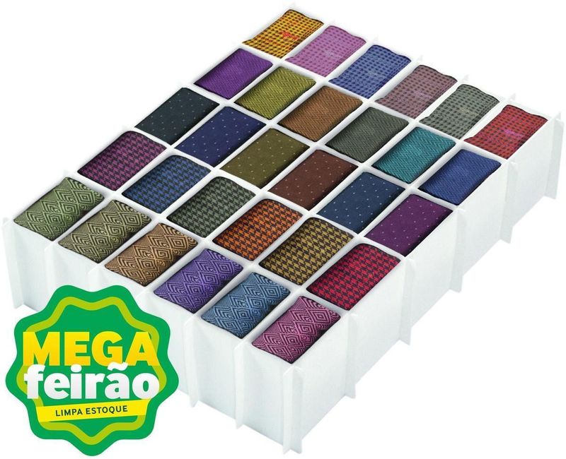 Colmeia-Organizadora-Para-Gravatas-Dello-Branca-30-Divisorias-38x29x9cm