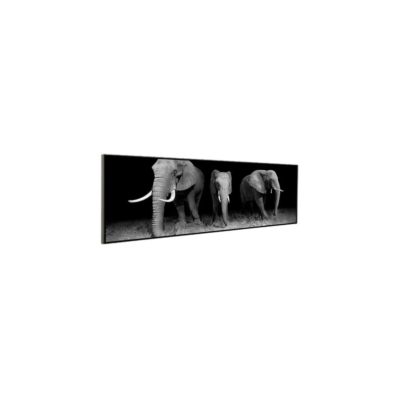 QUADRO-DECORATIVO-E2G-DESIGN-BARCELONA-ELEFANTE-PRETO-E-BRANCO-30X90CM