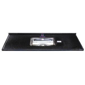 Pia de Cozinha com Cuba Venturini de Granito Pop Preto São Gabriel 120x55cm
