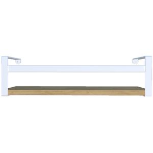 Prateleira Decorativa Dicarlo Box Estilo Branca e Madeira 45cm