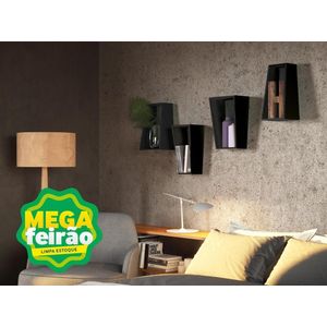 Nicho Decorativo Angular Muve MDF Preto 39x30x19cm