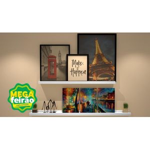 Prateleira Decorativa Porta Quadro Muve MDF Branco 90x9cm