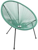Poltrona Acapulco Rivatti Aço e Polietileno Verde Turquesa 71x88,5x74cm