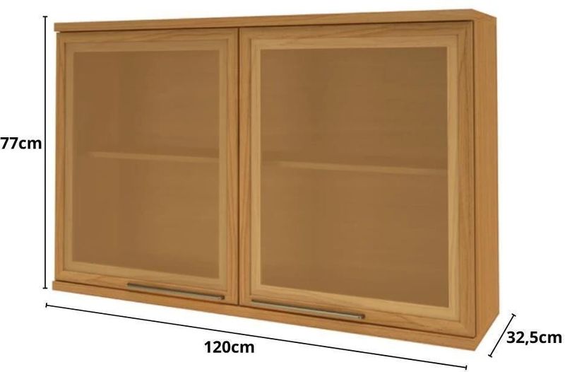 Armario-Aereo-2-Portas-com-Vidro-Paris-Indekes-Freijo-120cm