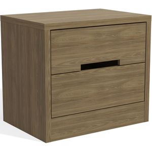 Mesa de Cabeceira 2 Gavetas Kappesberg Nogueira Madeira