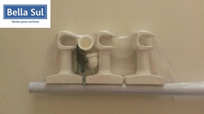 Suporte Para Cortina Bella Arte PVC 2,50m Branco