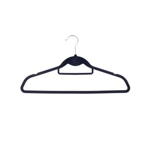 Cabide para Guarda-Roupa Oikos Veludo Preto Kit com 3 Unidades