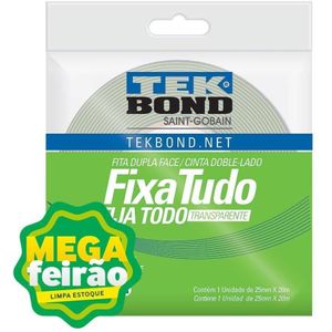 Fita Dupla Face Tekbond Fixa Tudo 25mm 20m