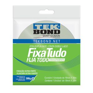 Fita Dupla Face Tekbond Fixa Tudo 19mm 20m
