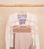 CABIDE-PARA-GUARDA-ROUPA-OIKOS-VELUDO-BEGE-KIT-COM-3-UNIDADES
