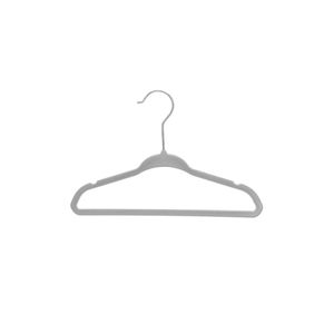 Cabide Para Guarda-Roupa Oikos Infatis de Veludo Toqzinho Cinza Kit com 10 Unidades