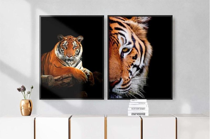 Quadro Decorativo Tigre 2 Illuminato Kit com 2 Unidades-ns_170511_1