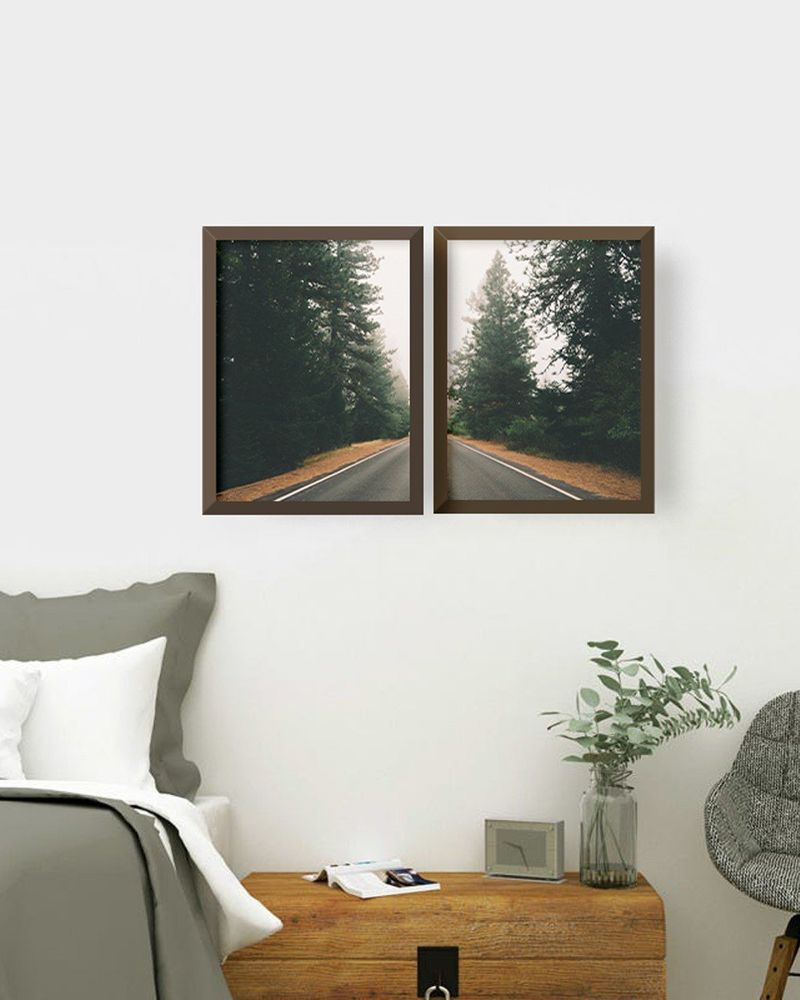 QUADRO-DECORATIVO-ESTRADA-NA-FLORESTA-ILLUMINATO-KIT-COM-2-UNIDADES