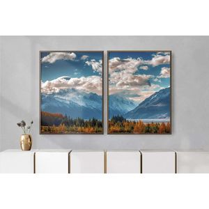 Quadro Decorativo Montanhas Illuminato Kit com 2 Unidades