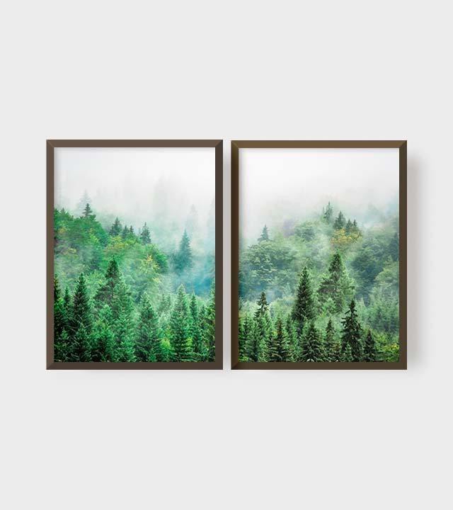 Quadro-Decorativo-Floresta-Verde-Illuminato-Kit-com-2-Unidades
