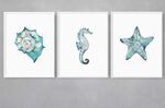 Quadro-Decorativo-Illuminato-Vindos-do-Mar-Pintura-Azul-Kit-com-3-Pecas
