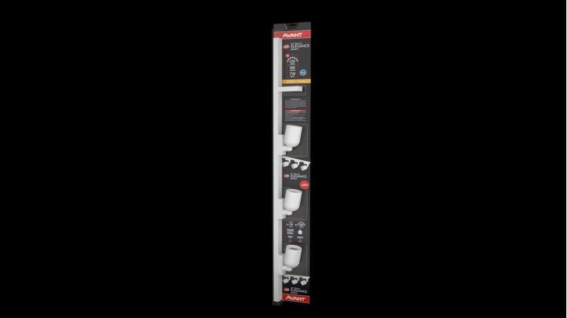 Trilho com 3 Spots LED Avant Bivolt 7W Branco 3000k Luz Quente