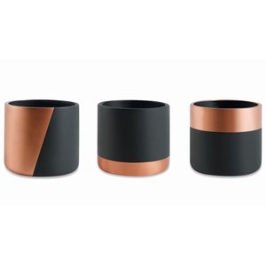 Vaso Decorativo Cachepot Mart Collection 10885 Cimento Kit com 3 Peças