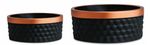Vaso Decorativo Cachepot Mart Collection Cimento Preto Kit com 2 Peças