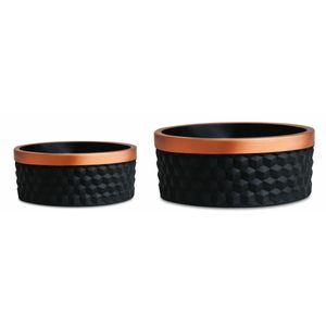 Vaso Decorativo Cachepot Mart Collection Cimento Preto Kit com 2 Peças