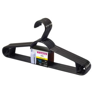 Cabide Para Guarda-Roupa Plástico Sanremo Preto Kit Leve 6 Pegue 5