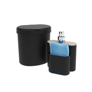 Conjunto de Utensílios Para Pia Coza Preto 2 Peças