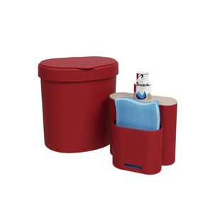 Conjunto de Utensílios Para Pia Coza Vermelho Bold 2 Peças